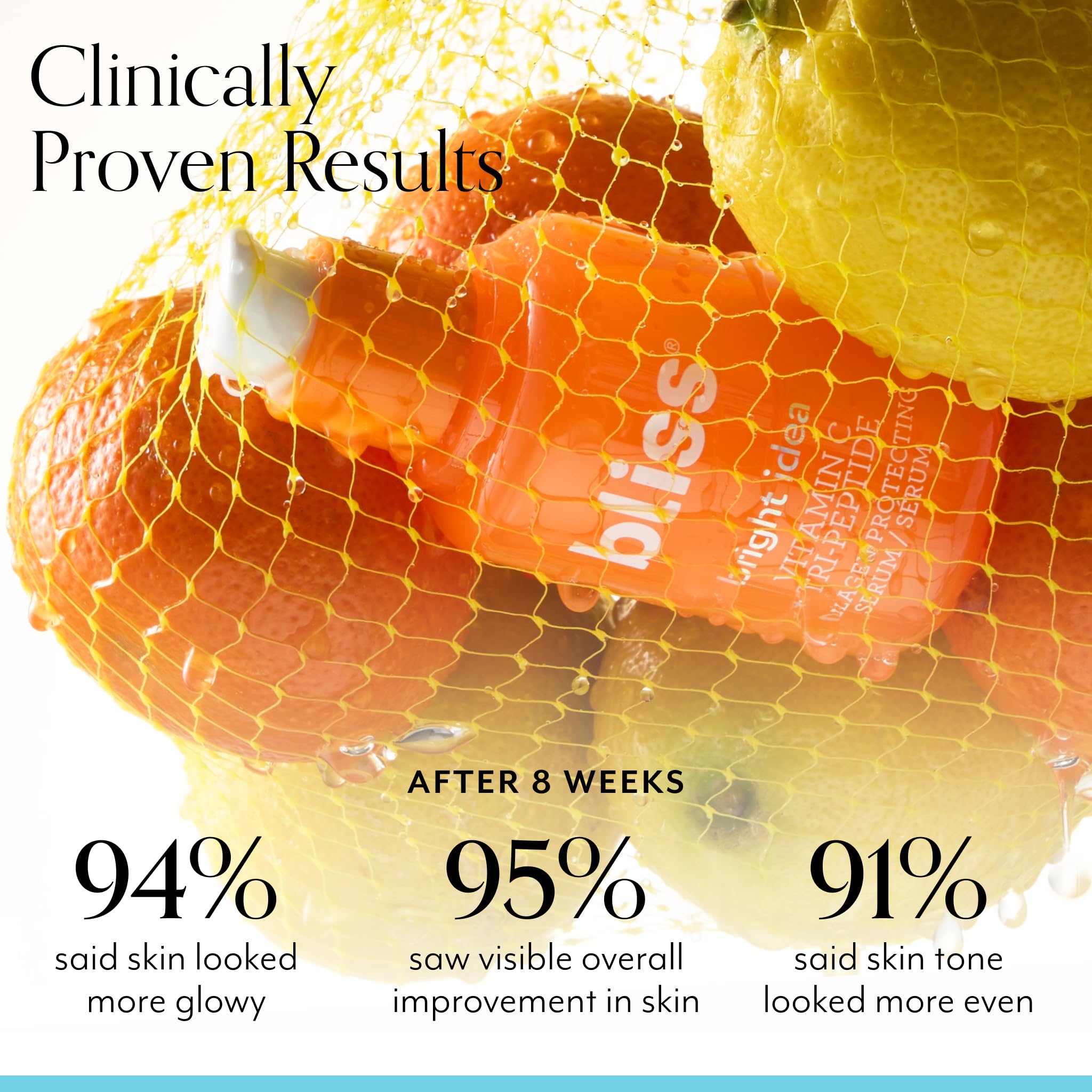 Bliss Bright Idea Serum pump in use for a quick morning glow.