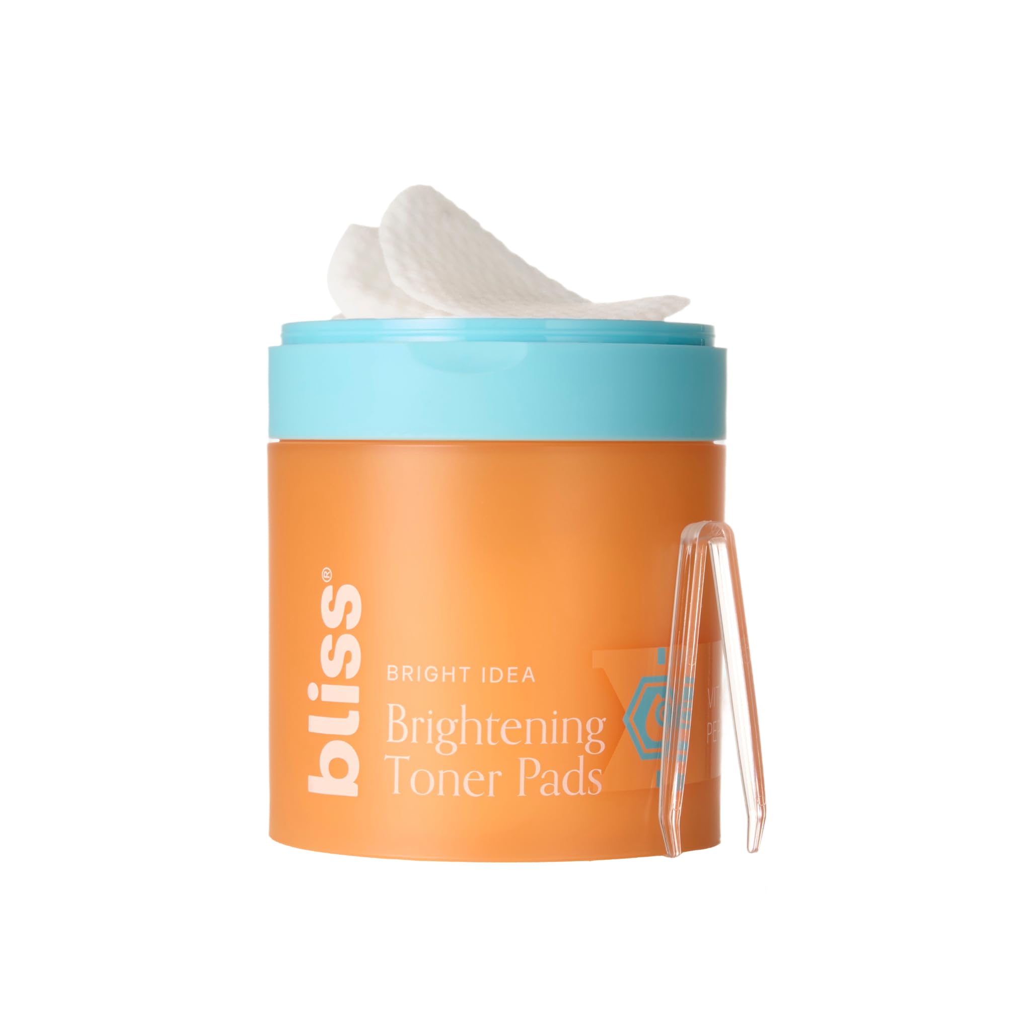 Bliss Bright Idea toner pad 70-count packaging emphasizes value and convenience.