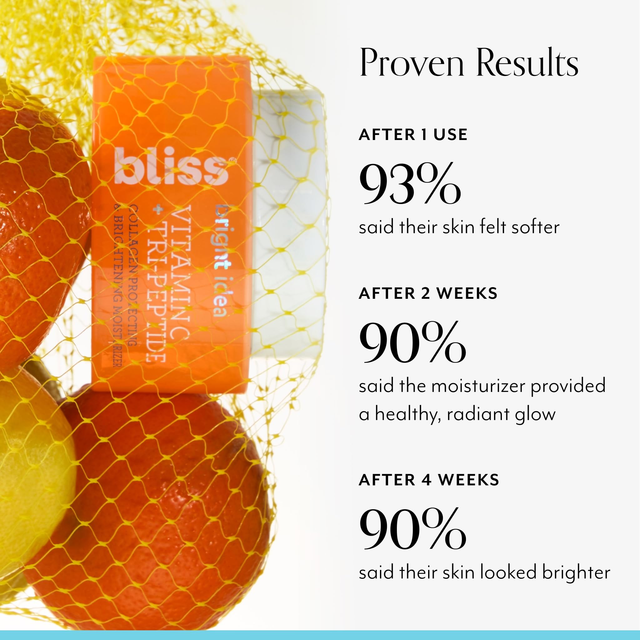 Bliss Brightening Skin Close-Up showcases a glowing, even-toned complexion.