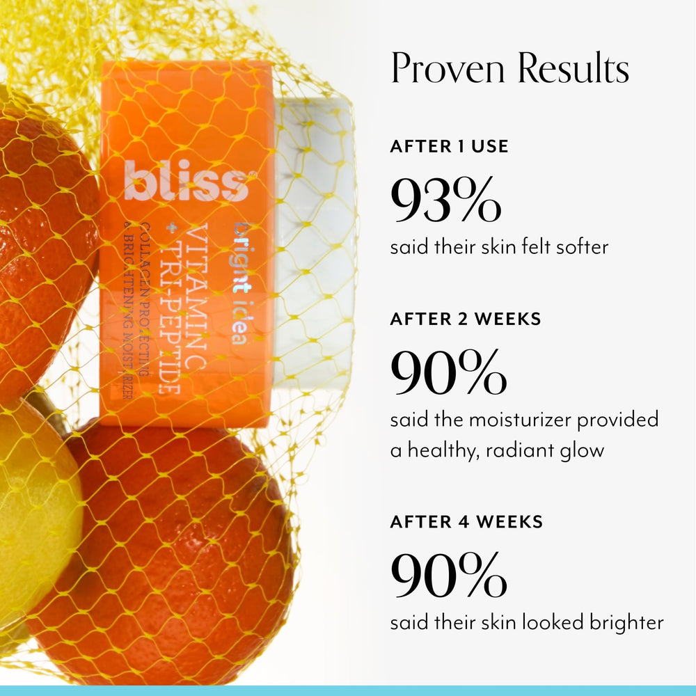 Bliss Brightening Skin Close-Up showcases a glowing, even-toned complexion.