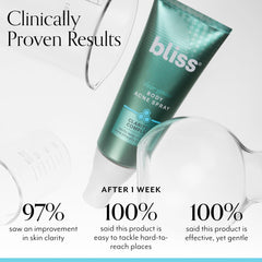 Bliss Clear Genius spray mist in action with a 360-degree nozzle for targeted body treatment.