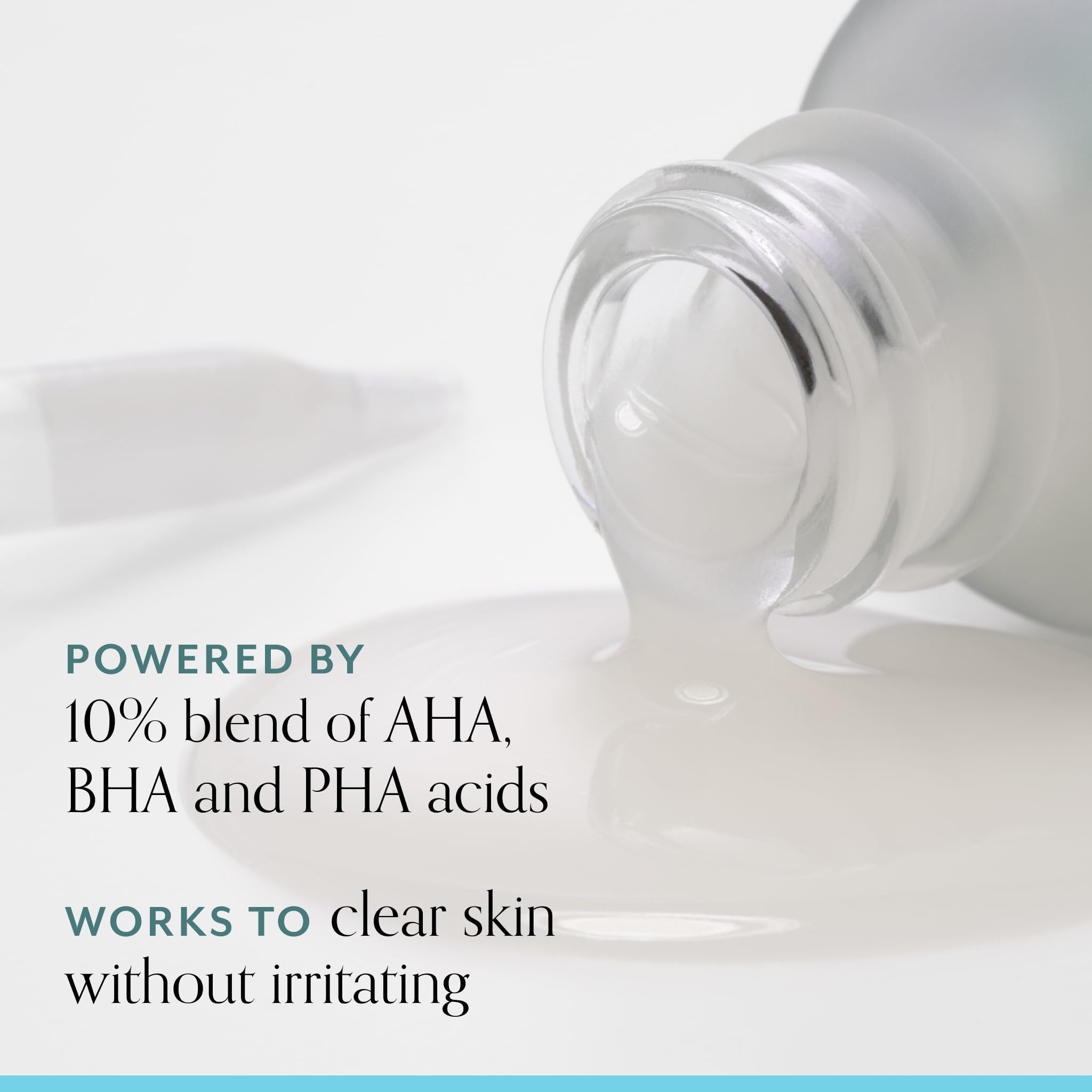 Amber bottle of Bliss Clarifying Peel highlighting fragrance-free formula.