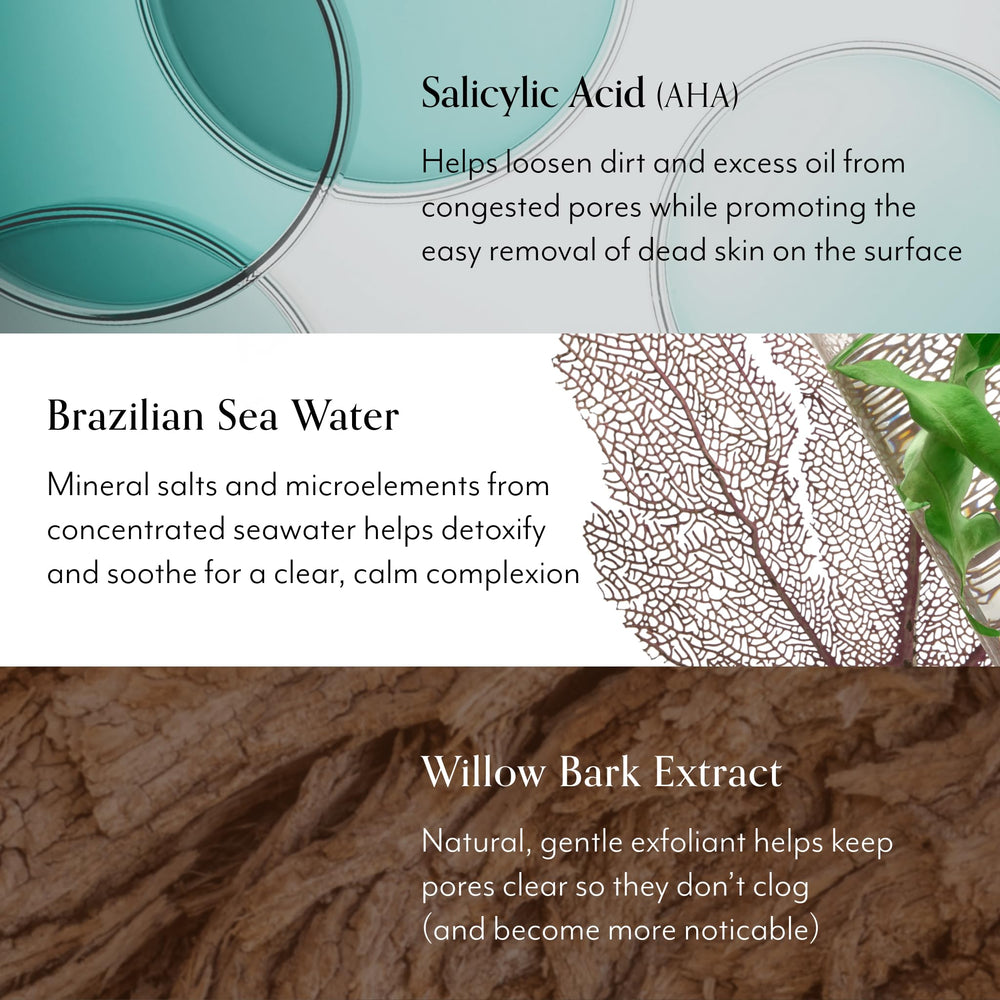 Bliss Clear Genius tea tree scent close-up highlights a refreshing aromatherapy cue.