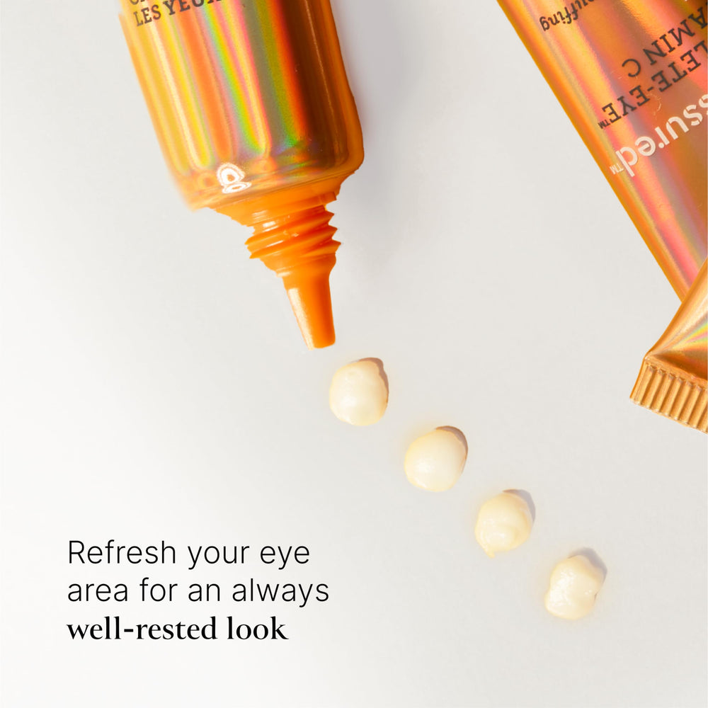 Before and after under-eye area showing improved puffiness with Bliss.