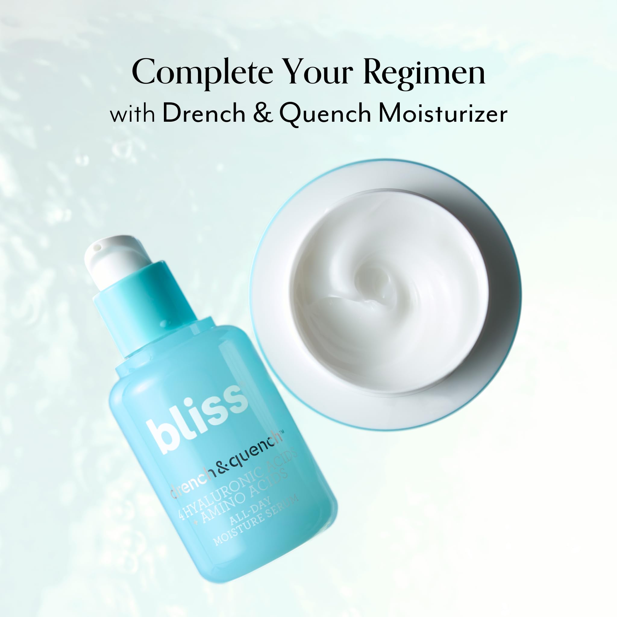 Bliss Hyaluronic Acid Drench being massaged onto clean skin for hydration