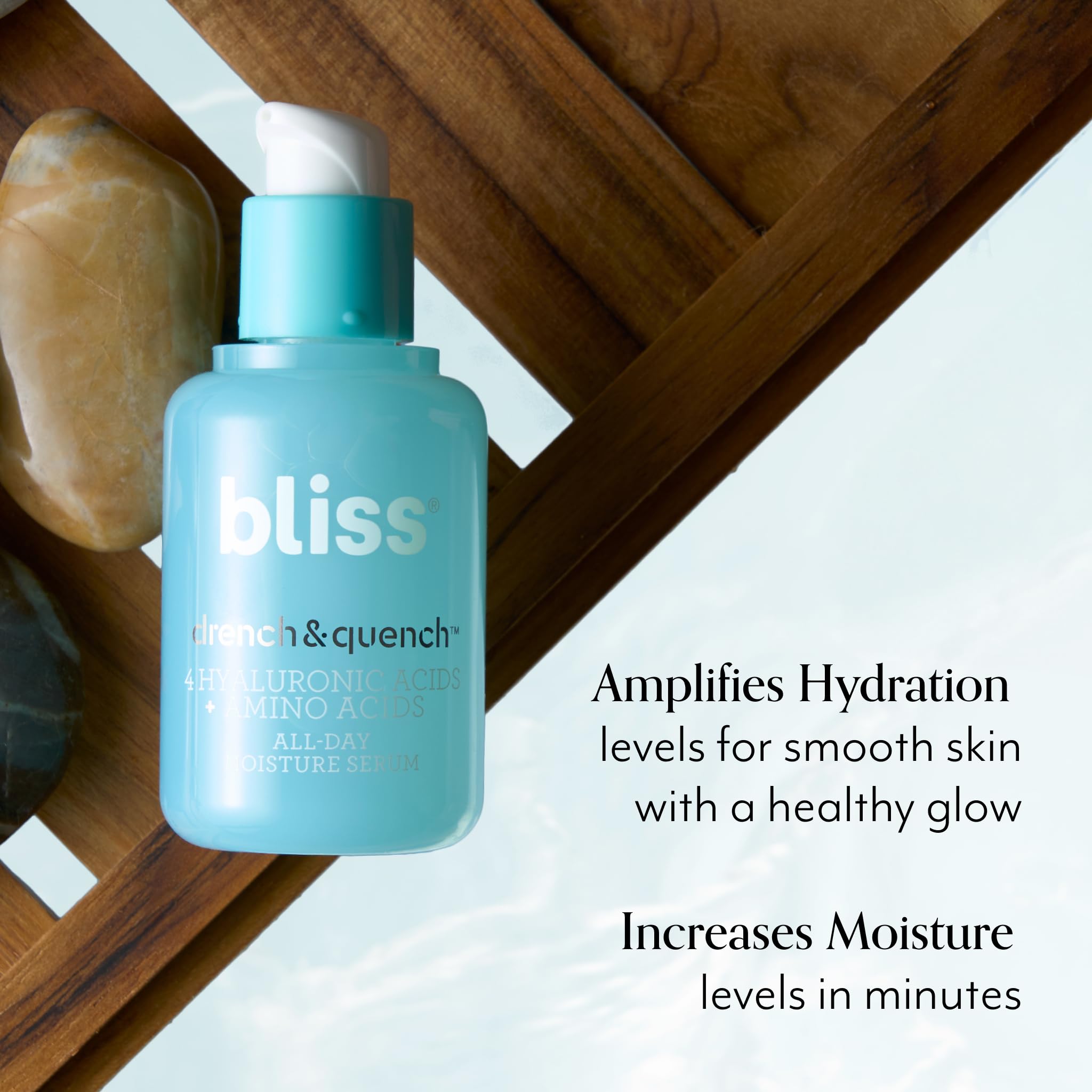 Bliss Hyaluronic Acid Drench dropper delivering lightweight hydration