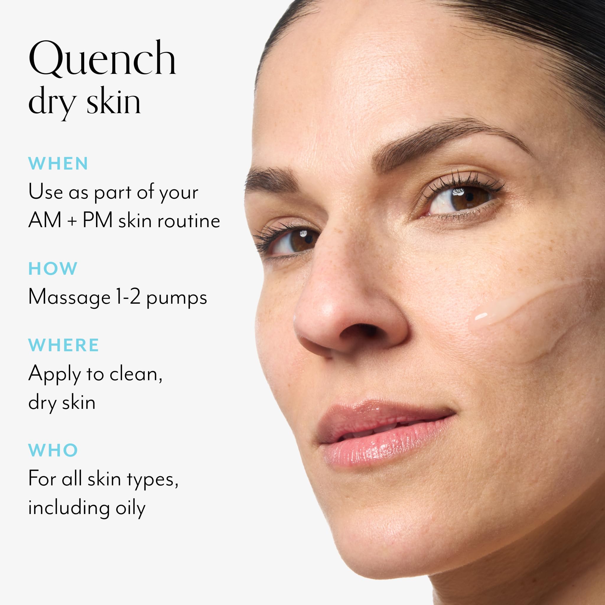 Bliss Hyaluronic Acid Drench layered with moisturizer for enhanced hydration