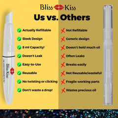Bliss Kiss cuticle proximal nail fold pusher paired with oil pen for targeted hydration.