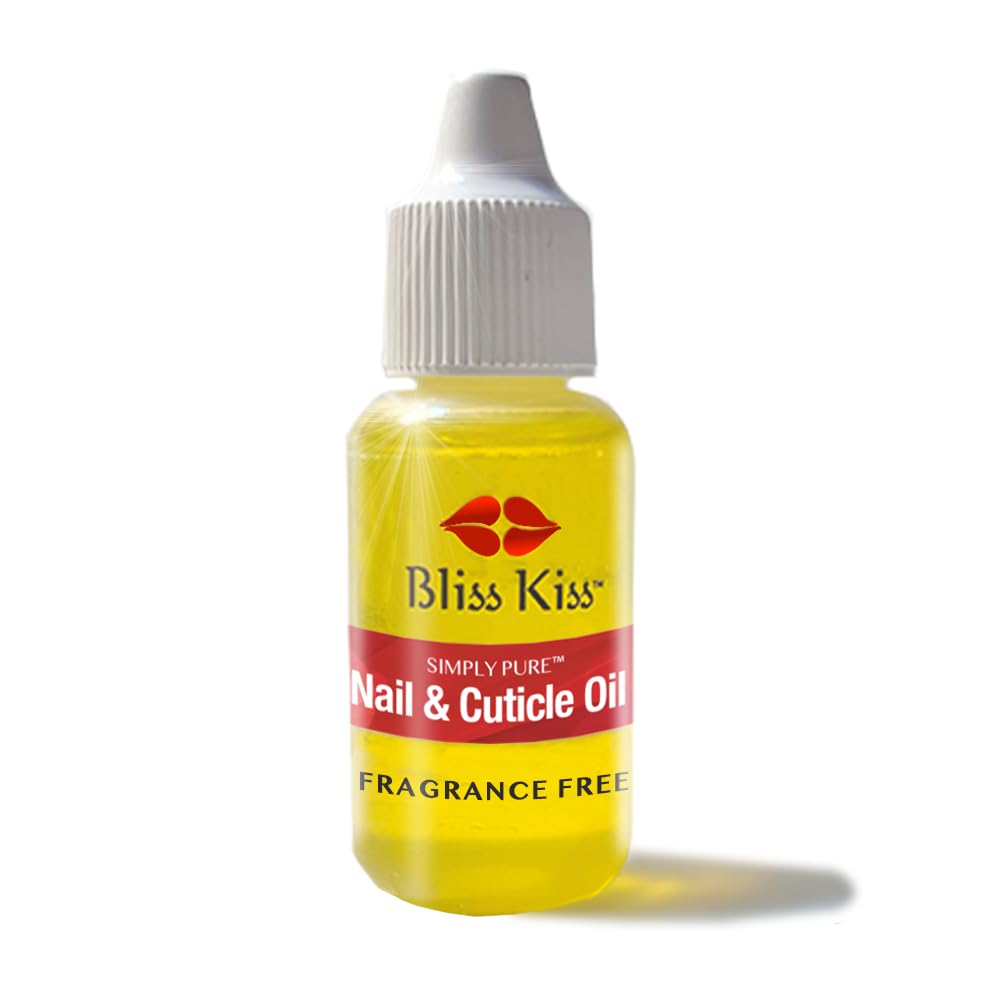 Bliss Kiss fragrance-free nail oil dropper bottle nourishes nails and cuticles