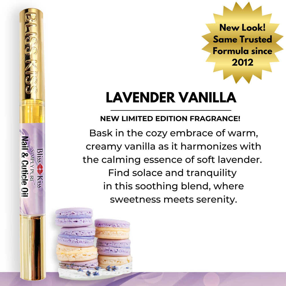 Bliss Kiss Lavender Vanilla ingredients close-up highlighting clean formula