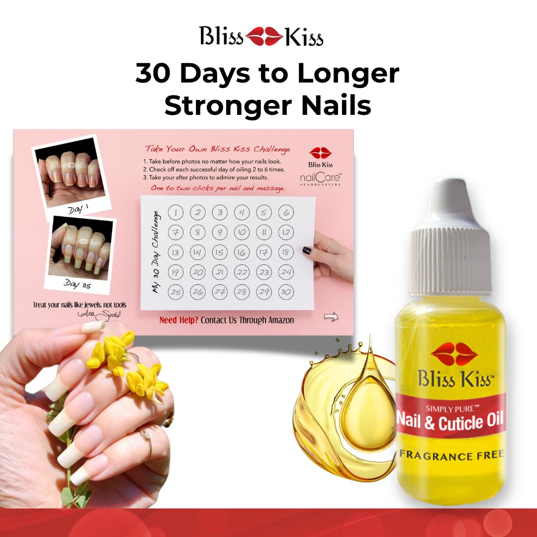 Nails close-up showing improved smoothness and shine with Bliss Kiss