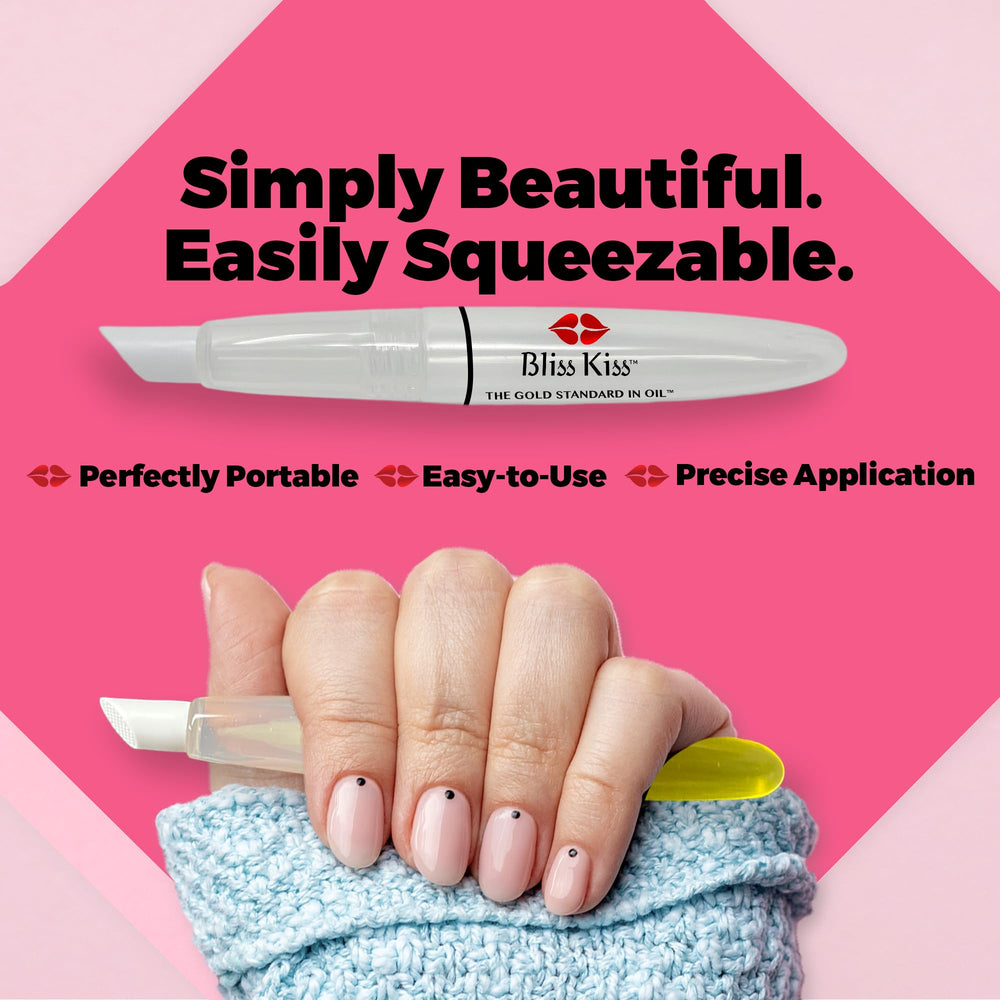 Bliss Kiss screw-on lid ensures secure, mess-free storage.