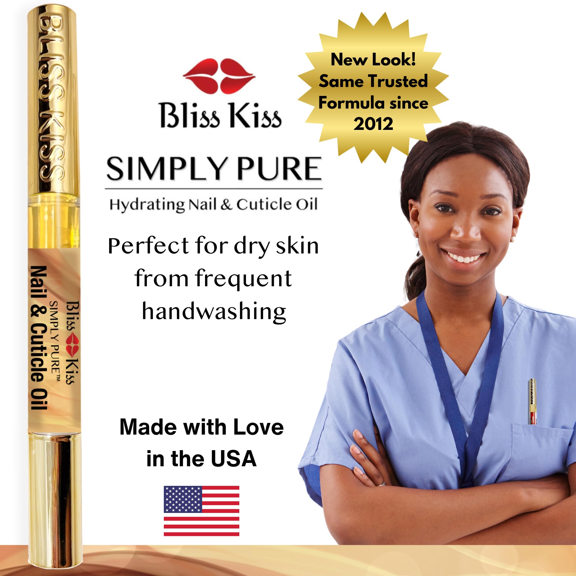 Bliss Kiss Simply Pure pen providing lightweight nail hydration