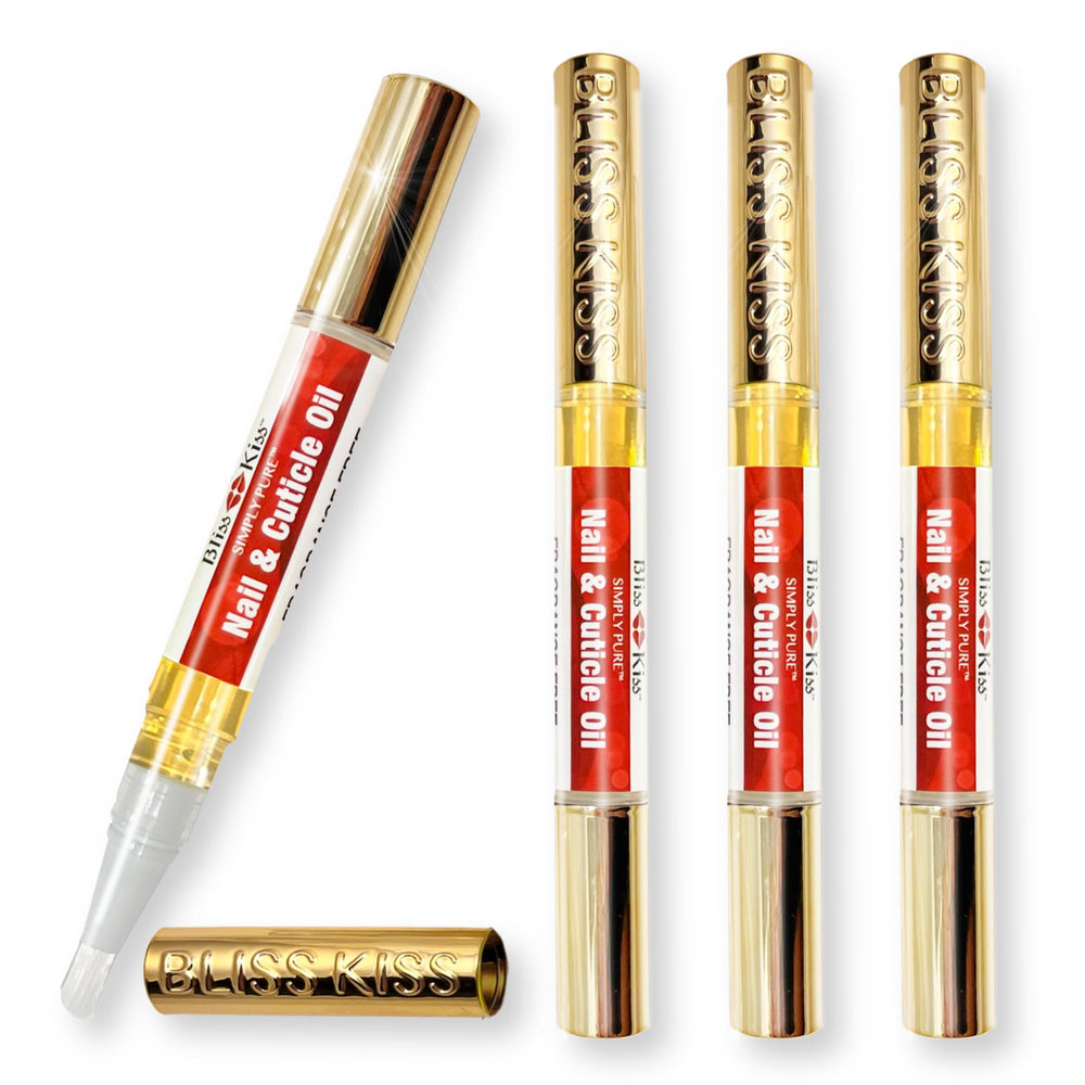 Bliss Kiss Simply Pure nail oil pen in action provides quick cuticle hydration.