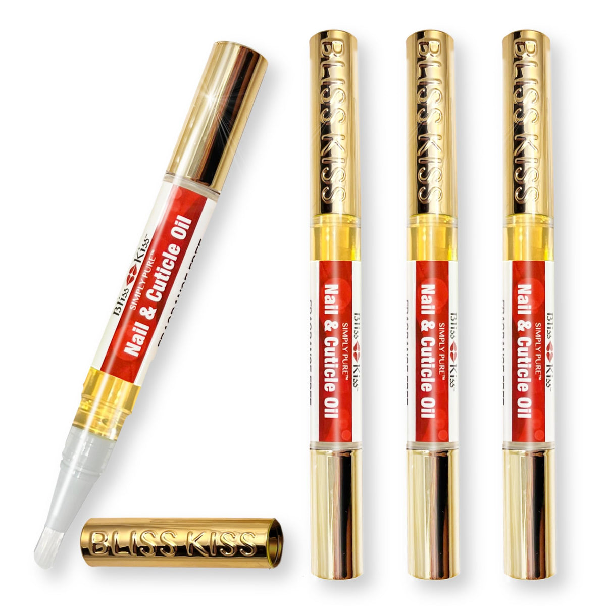 Bliss Kiss Simply Pure nail oil pen in action provides quick cuticle hydration.