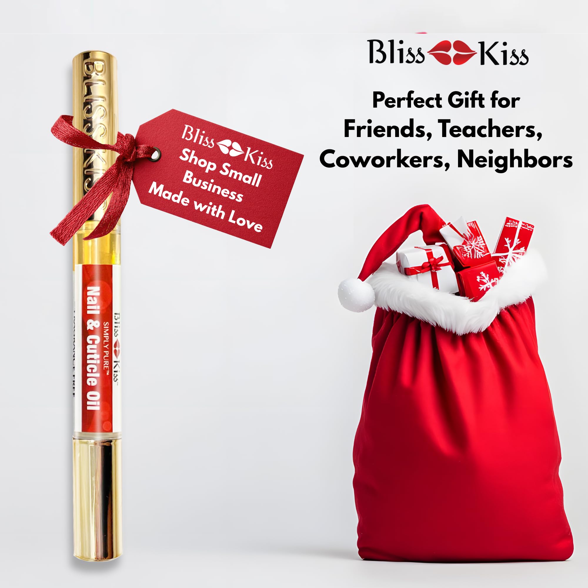 Bliss Kiss Simply Pure Nail Oil Pen tip enables targeted nail and cuticle care.