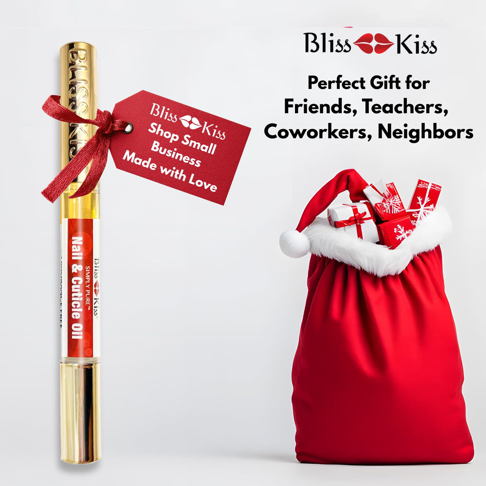 Bliss Kiss Simply Pure Nail Oil Pen tip enables targeted nail and cuticle care.
