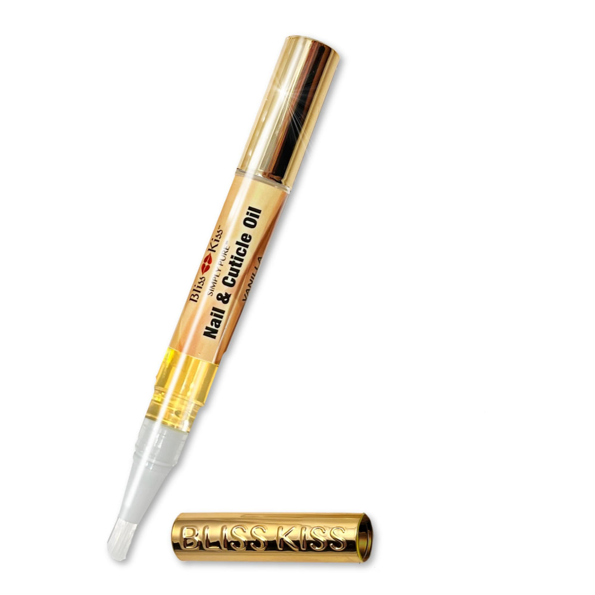 Bliss Kiss Simply Pure nail oil pen with vanilla fragrance for nourished nails and cuticles