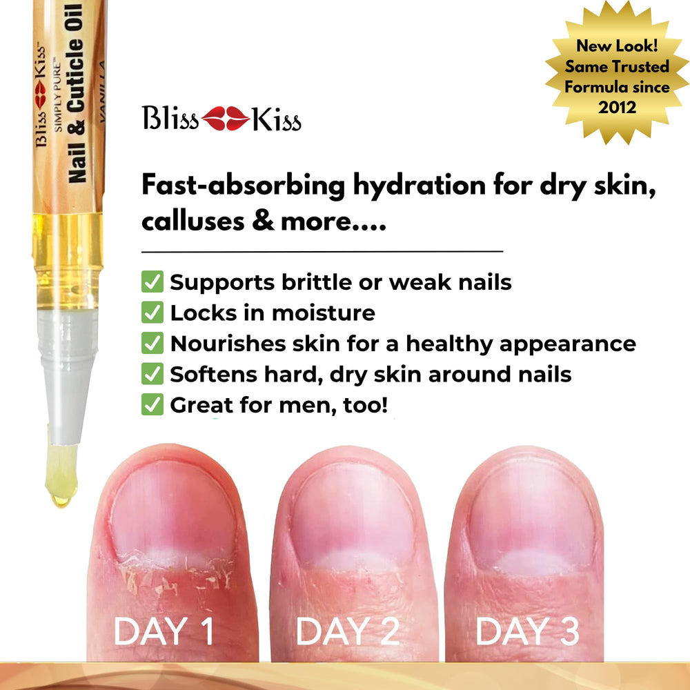 Four-pack display highlighting mess-free, on-the-go nail care