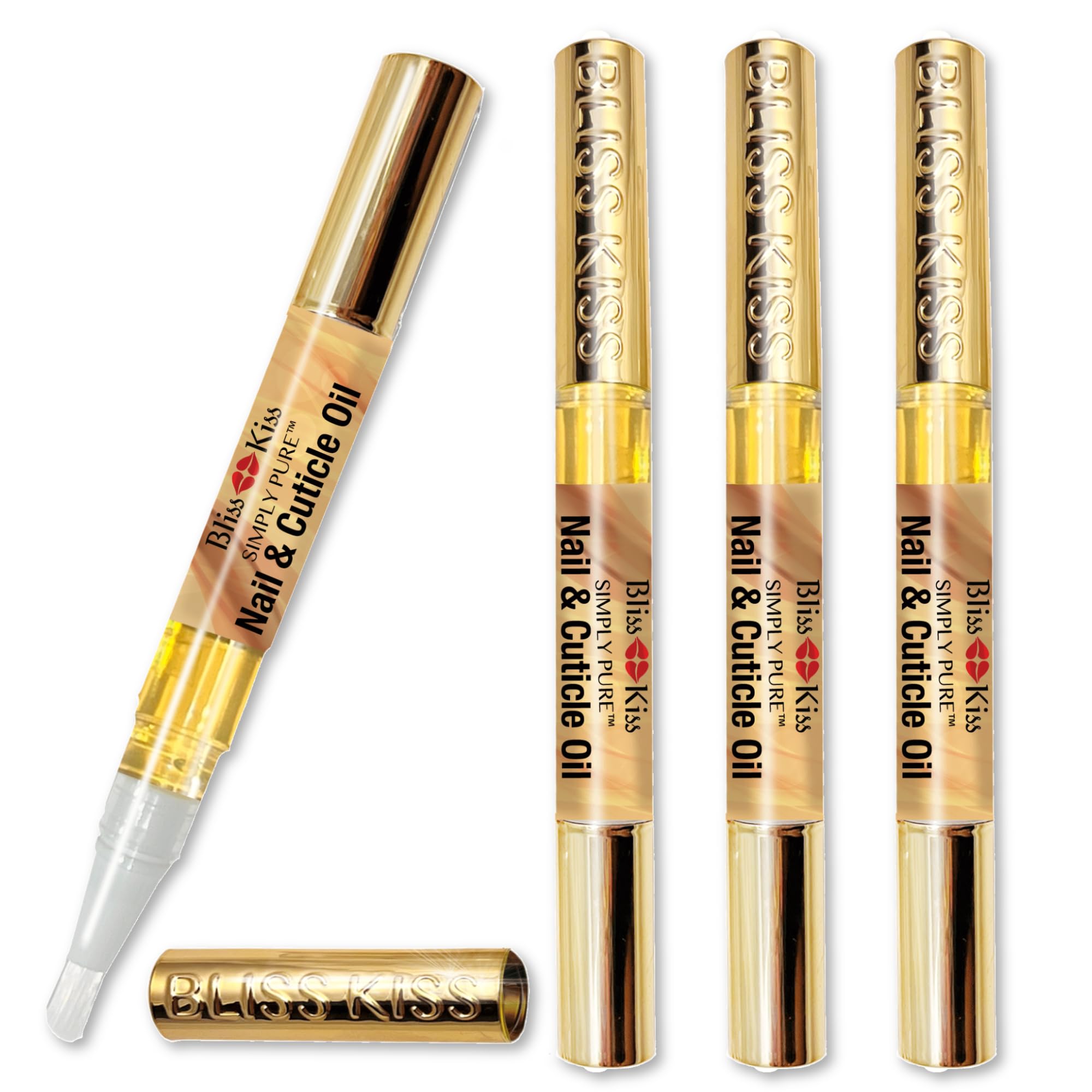 Bliss Kiss Simply Pure Nail Oil Pen vanilla application shows fast absorption and hydration