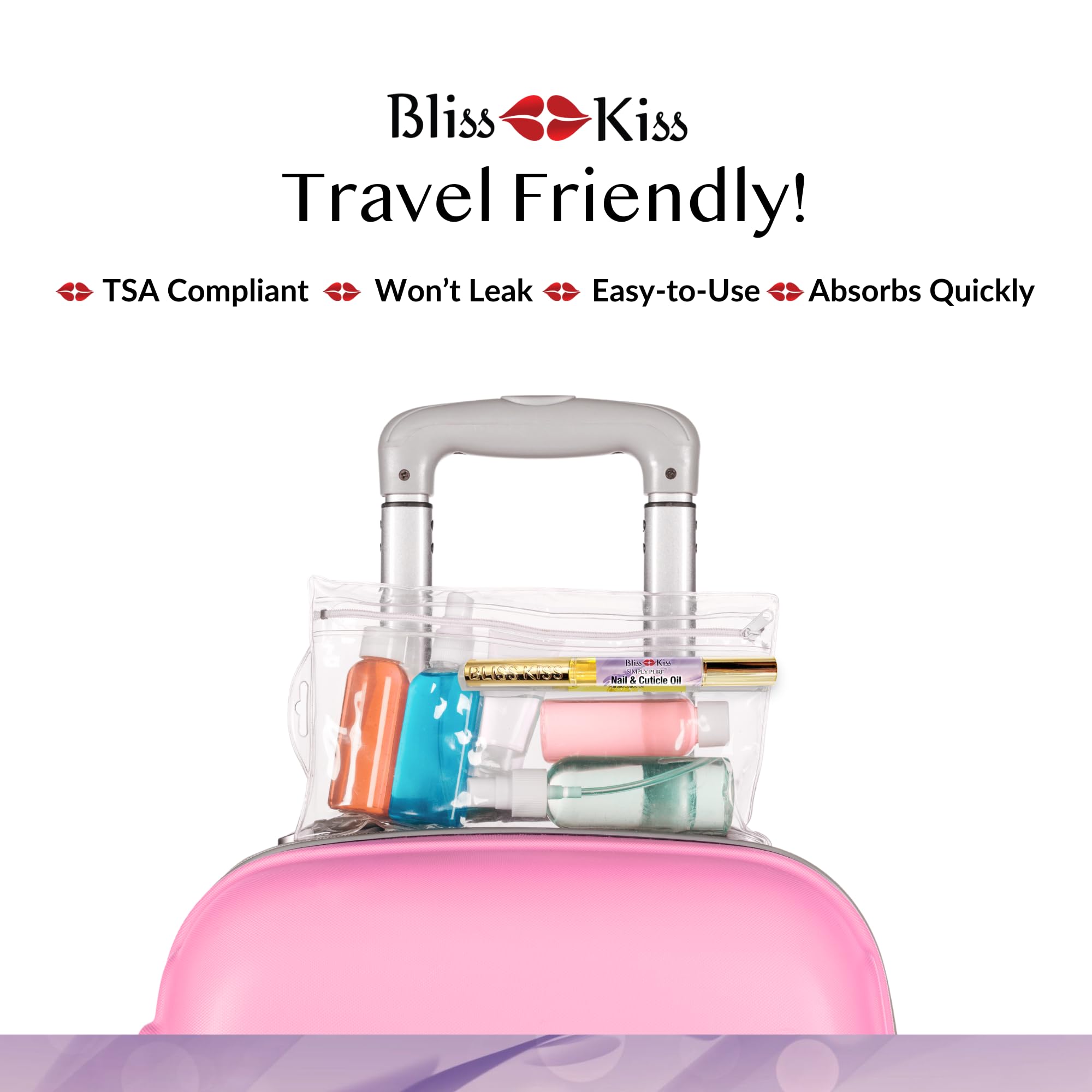 Purse-friendly Bliss Kiss oil pen ready for on-the-go touchups.