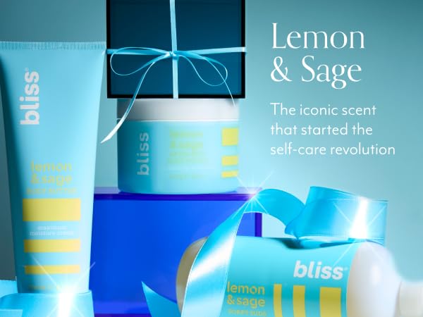 Bliss Lemon & Sage Exfoliating Scrub jar gently polishes with nourishing oils.