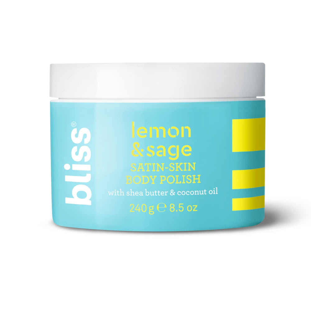 8.5 oz Bliss jar on bathroom shelf ready for routine refresh.