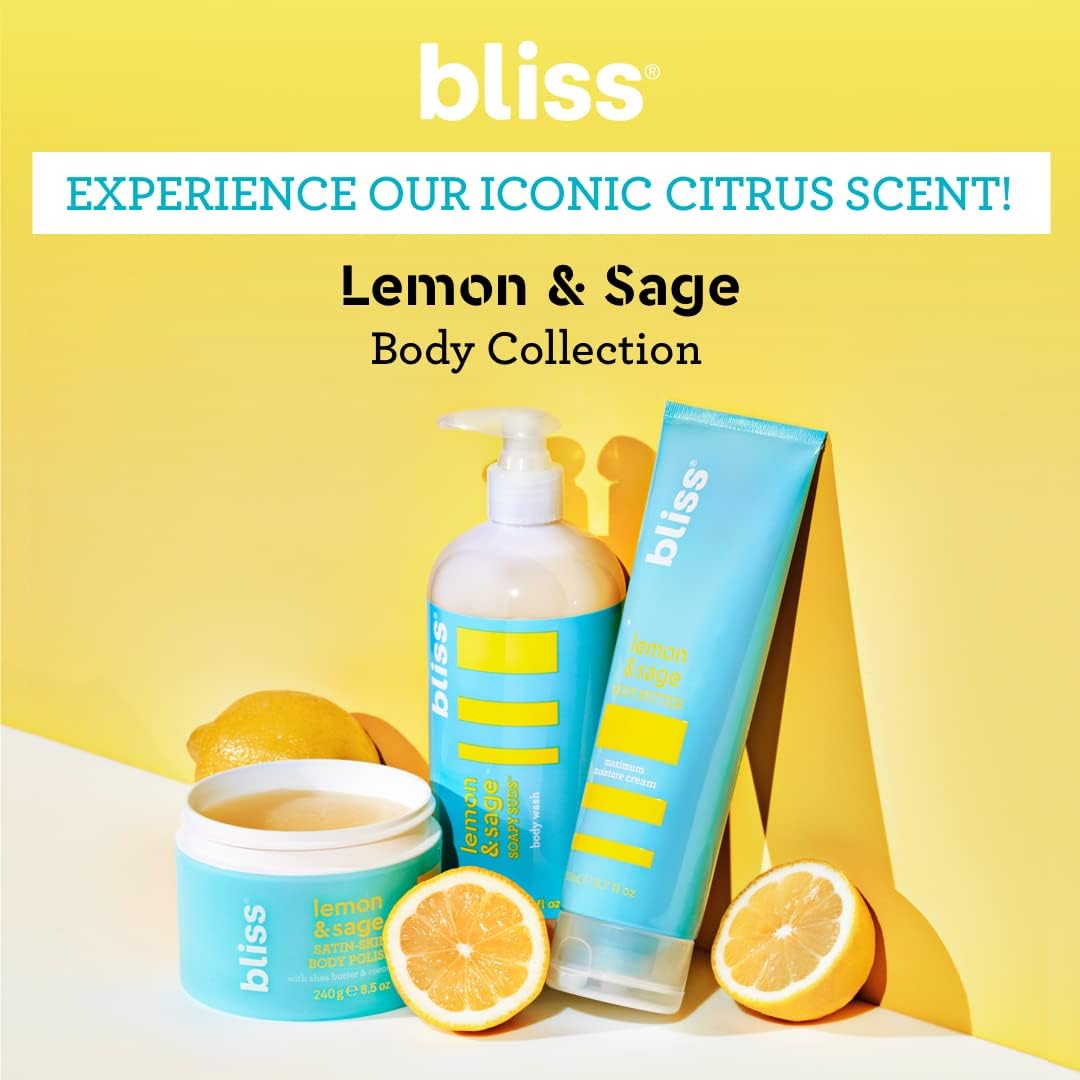Bliss Lemon & Sage Shea butter ingredients nourish without a greasy feel.