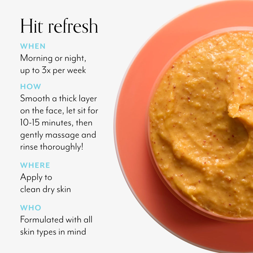 Bliss Pumpkin Powerhouse application scene with timer suggests a 10–15 minute treatment