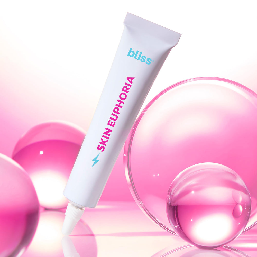 Bliss Skin Euphoria glow-up image suggests radiant, hydrated skin.