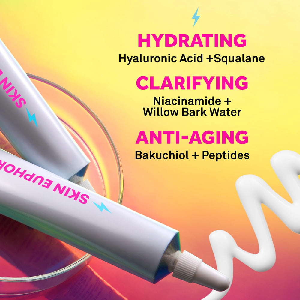 Bliss Skin Euphoria morning routine image suggests daytime use for refreshed skin.