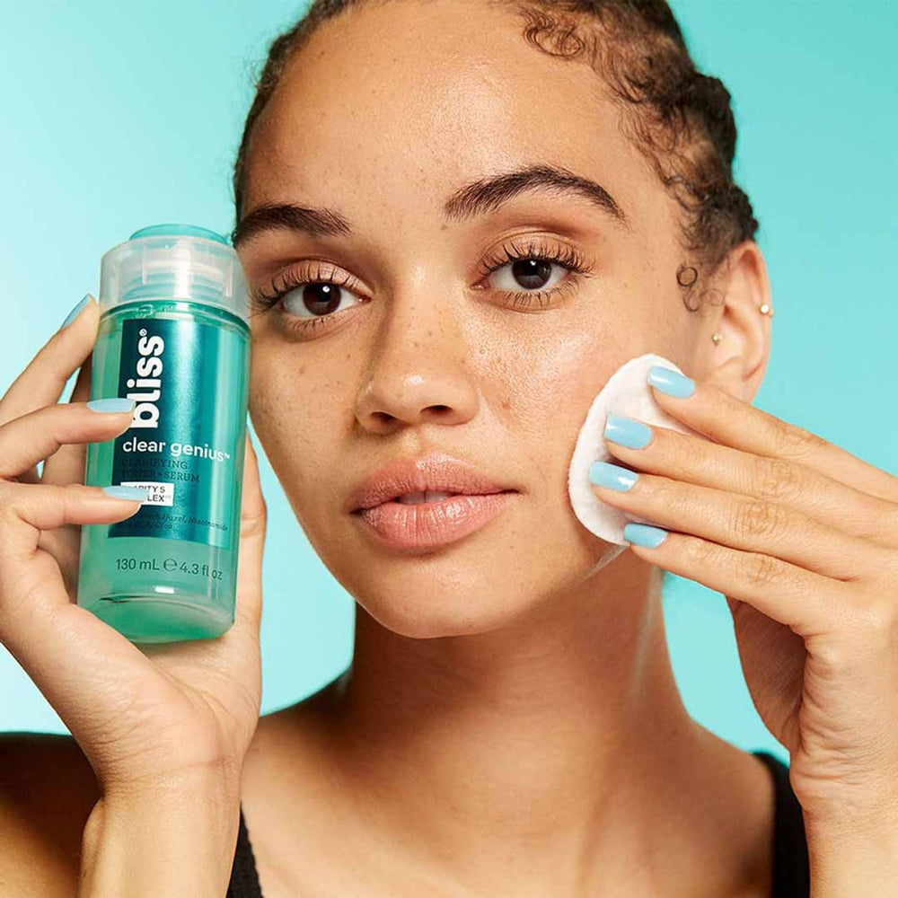 Bliss Toner and Serum dual-action pack for purified pores and balanced skin