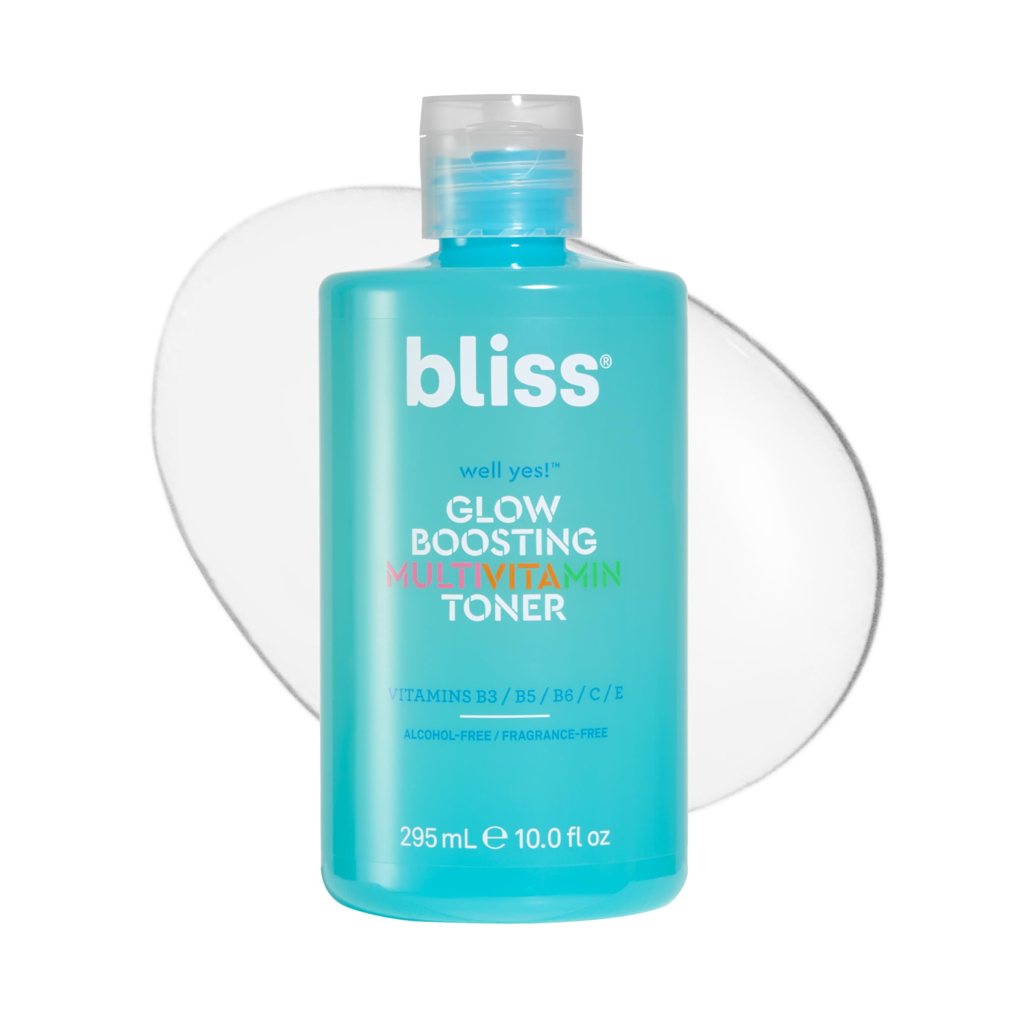 Bliss Well Yes Hydrating Toner bottle pour for balanced, refreshed skin.