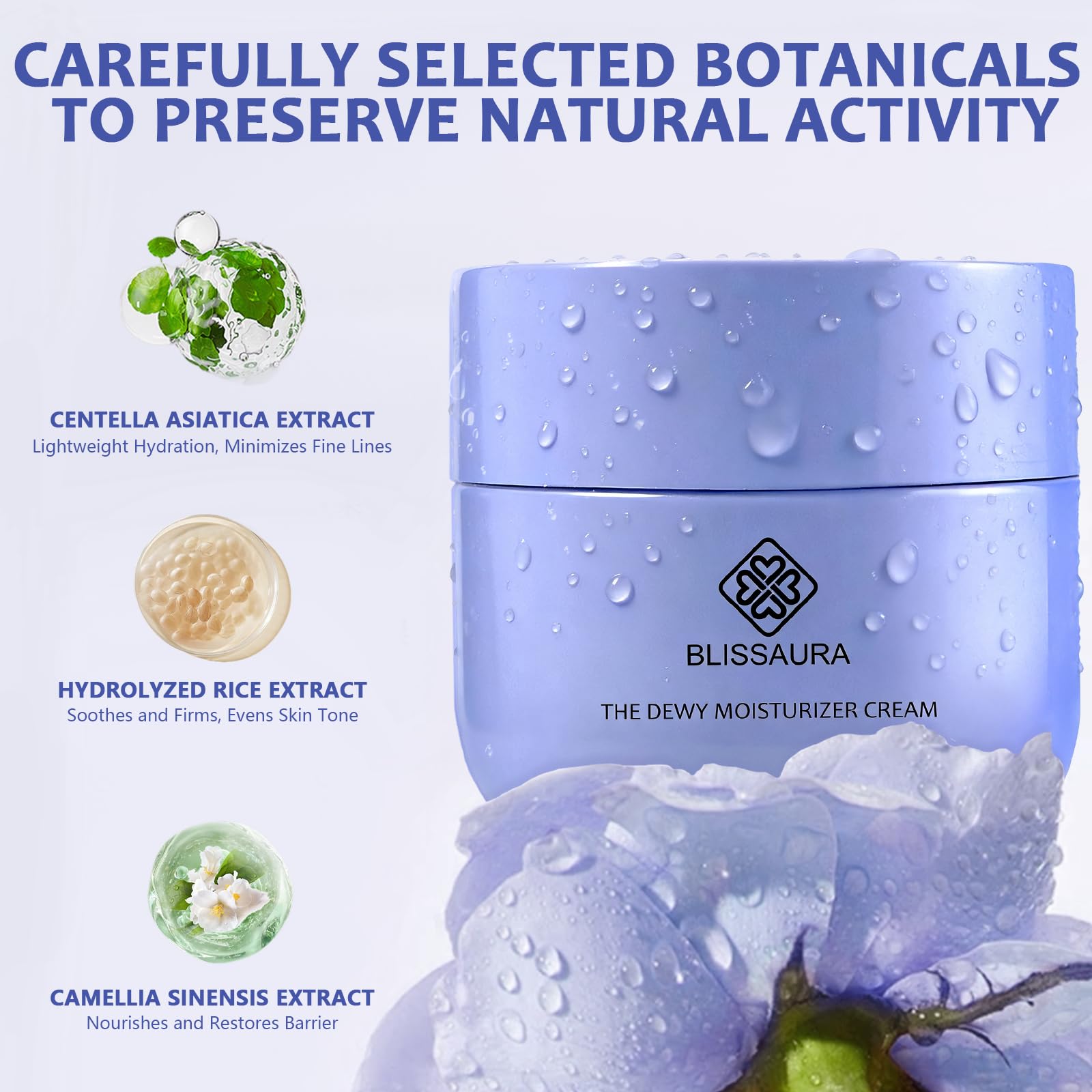 BlissAura water-gel texture absorbs quickly beneath makeup for a breathable base.