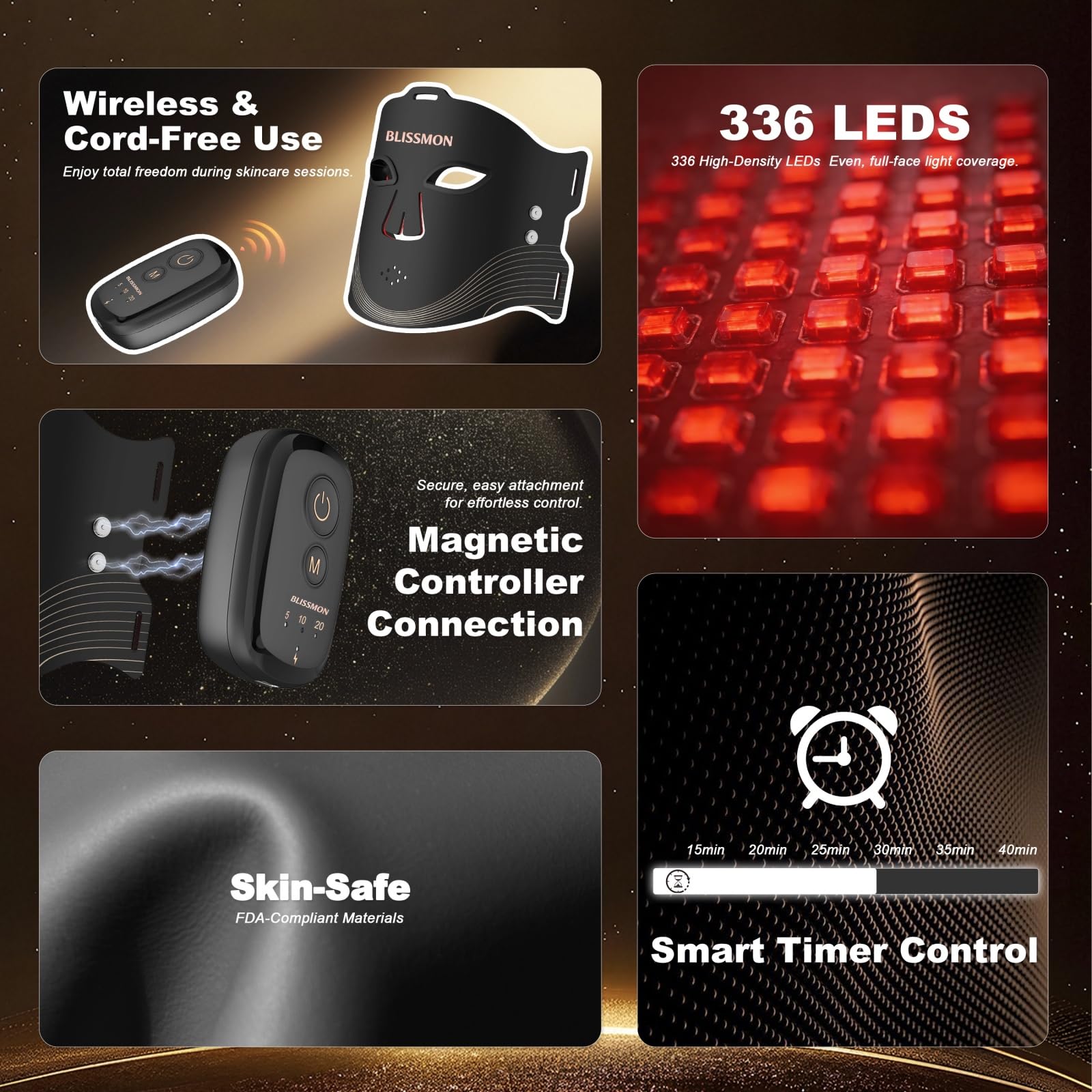 BLISSMON rechargeable-battery-life highlights long sessions between charges