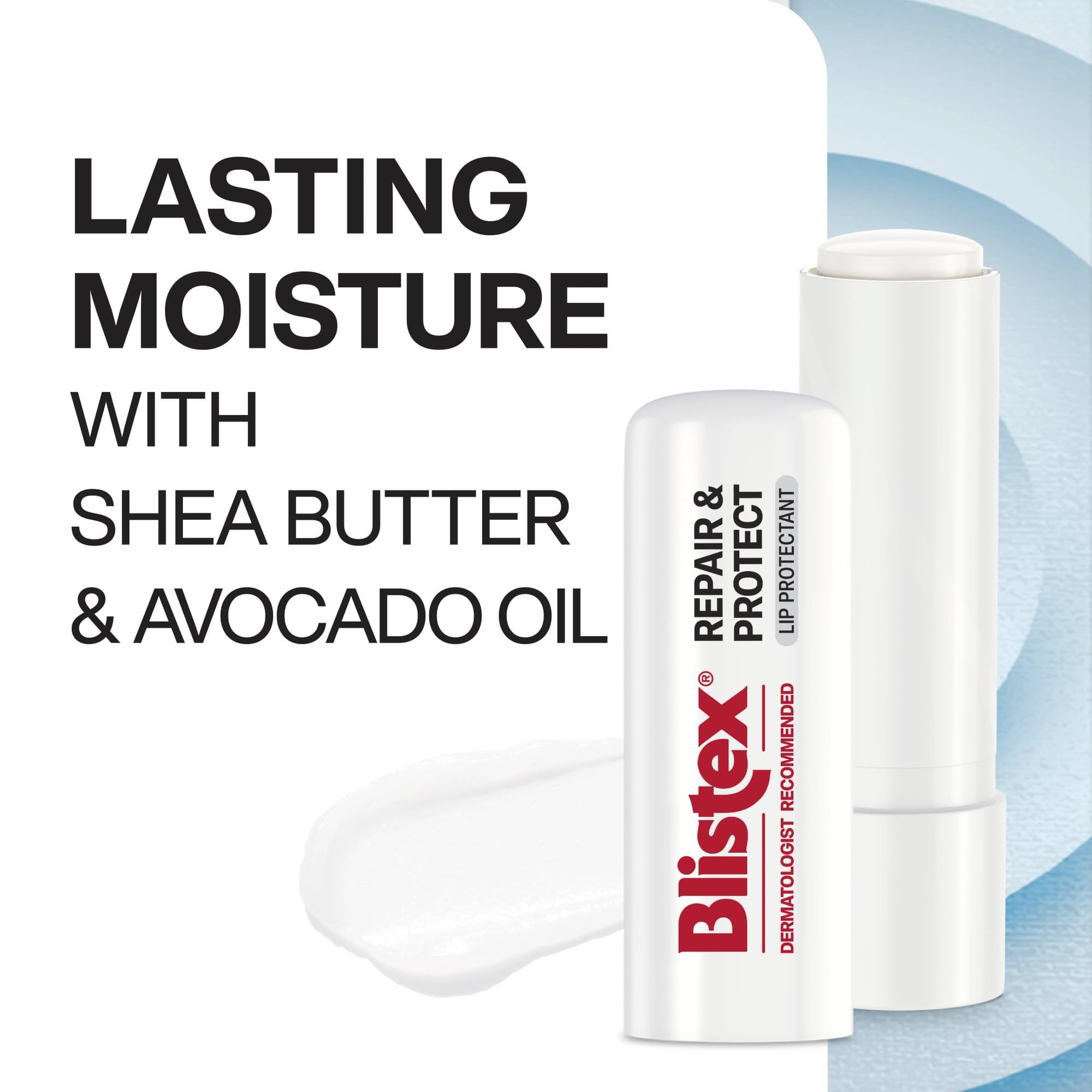 Blistex avocado-jojoba-shea-nourish blend nourishes lips with rich moisturizers.