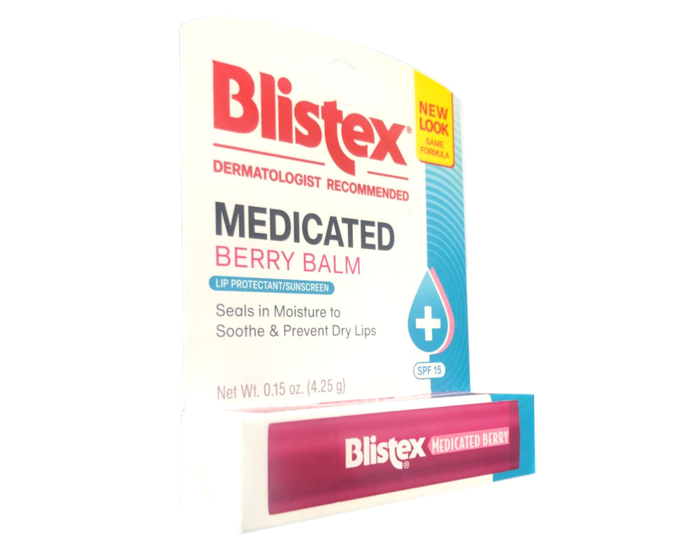 Blistex Berry Balm tubes display ready for daily rejuvenation and chapped lip relief.