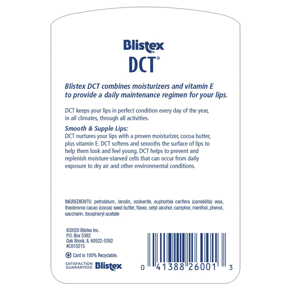 Blistex DCT 12-pack display highlighting convenient lip care on the go