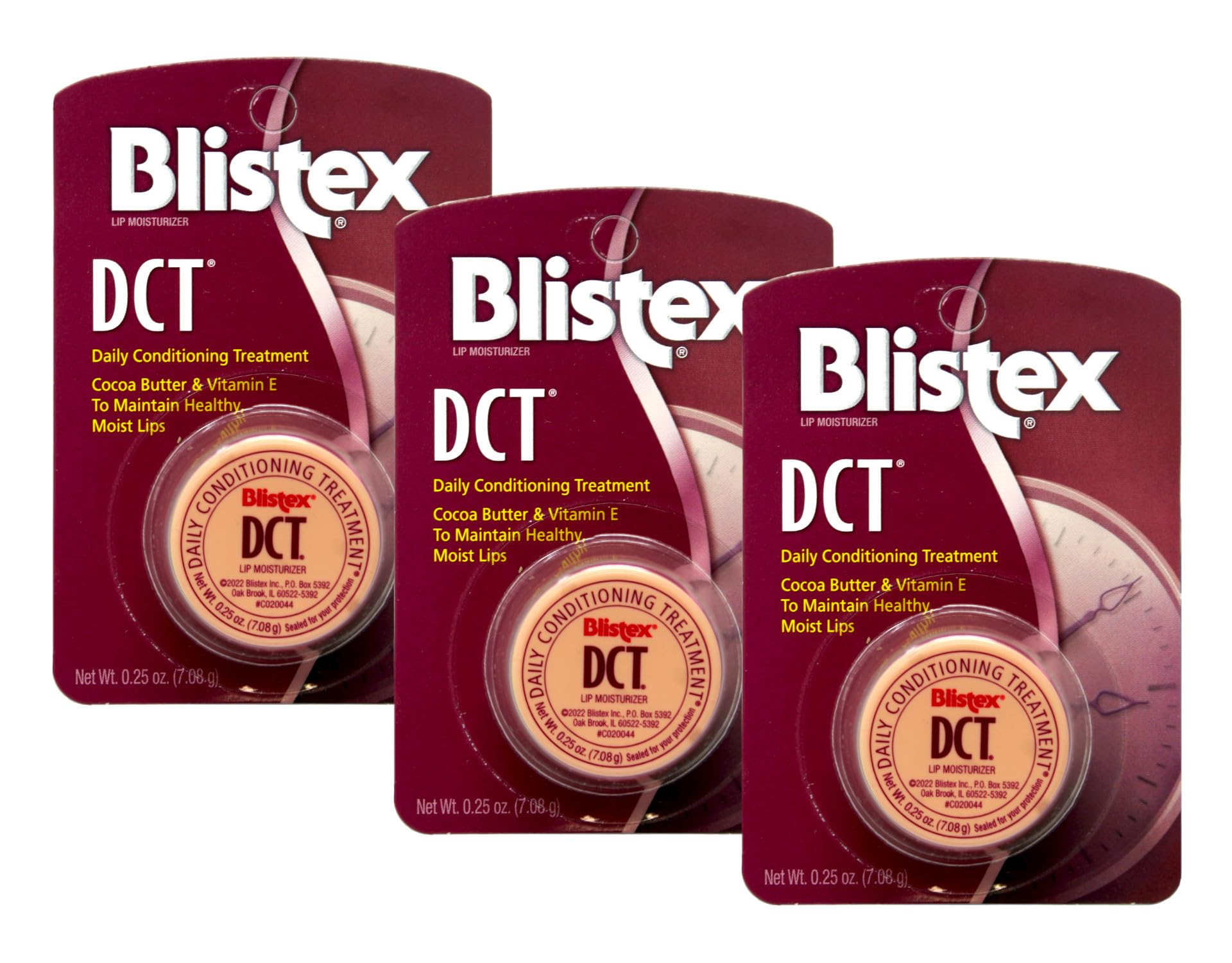 Blistex DCT pack of 3 pots for daily lip conditioning and moisture.