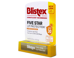 Blistex Five Star lip protection SPF 30 lip-application scene for sun safety