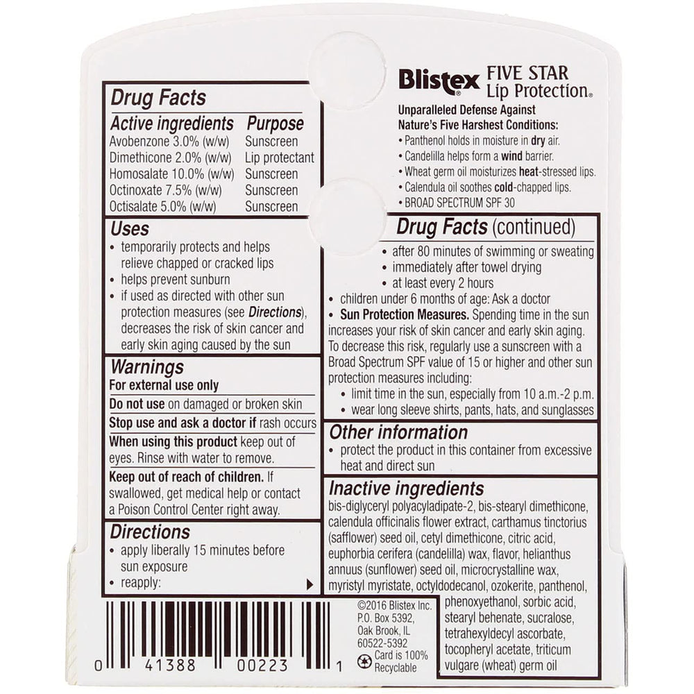 Blistex Five Star close-up application demonstrates smooth glide and quick moisture.