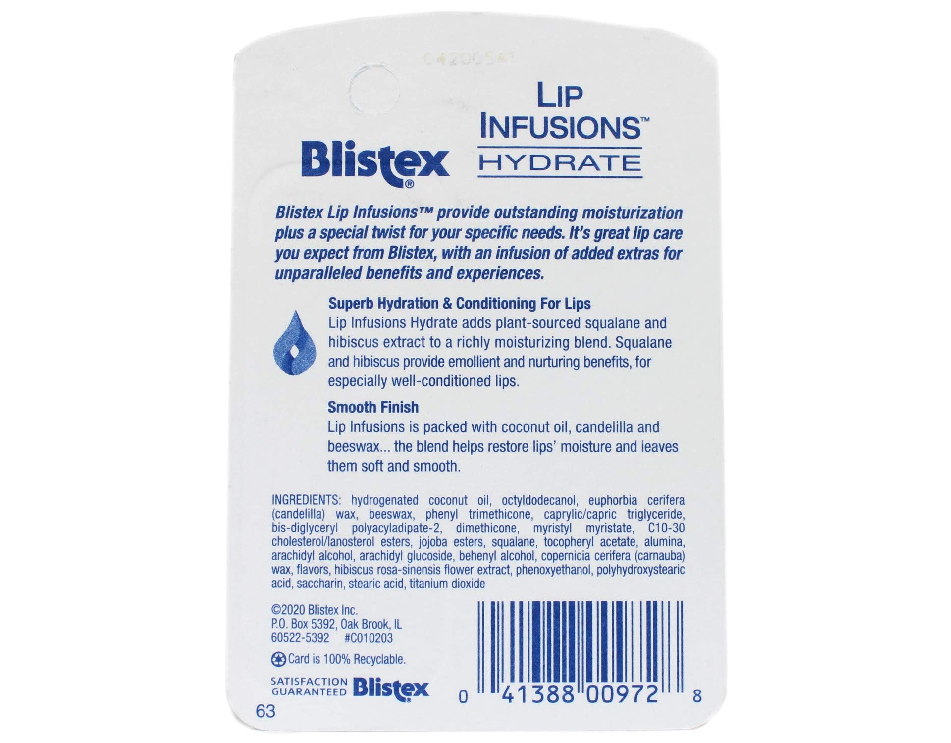 Blistex Lip Infusions Hydrate in-use scene highlights quick comfort during travel