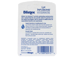Blistex Lip Infusions Hydrate in-use scene highlights quick comfort during travel