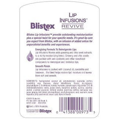 Applying Blistex Lip Infusions Revive on lips for quick hydration and comfort.