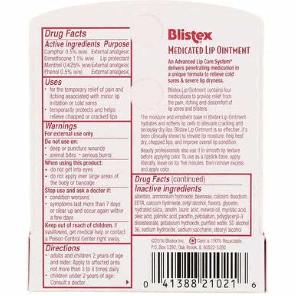 Product glass jar dispensing image of Blistex Medicated Lip Ointment amount