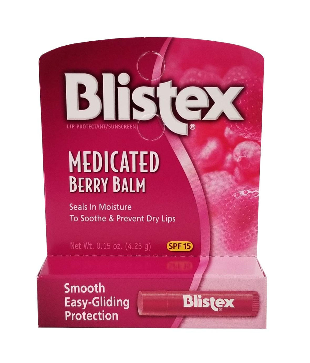 Blistex Medicated Berry Lip Balm SPF 15 provides hydration and protection for chapped lips