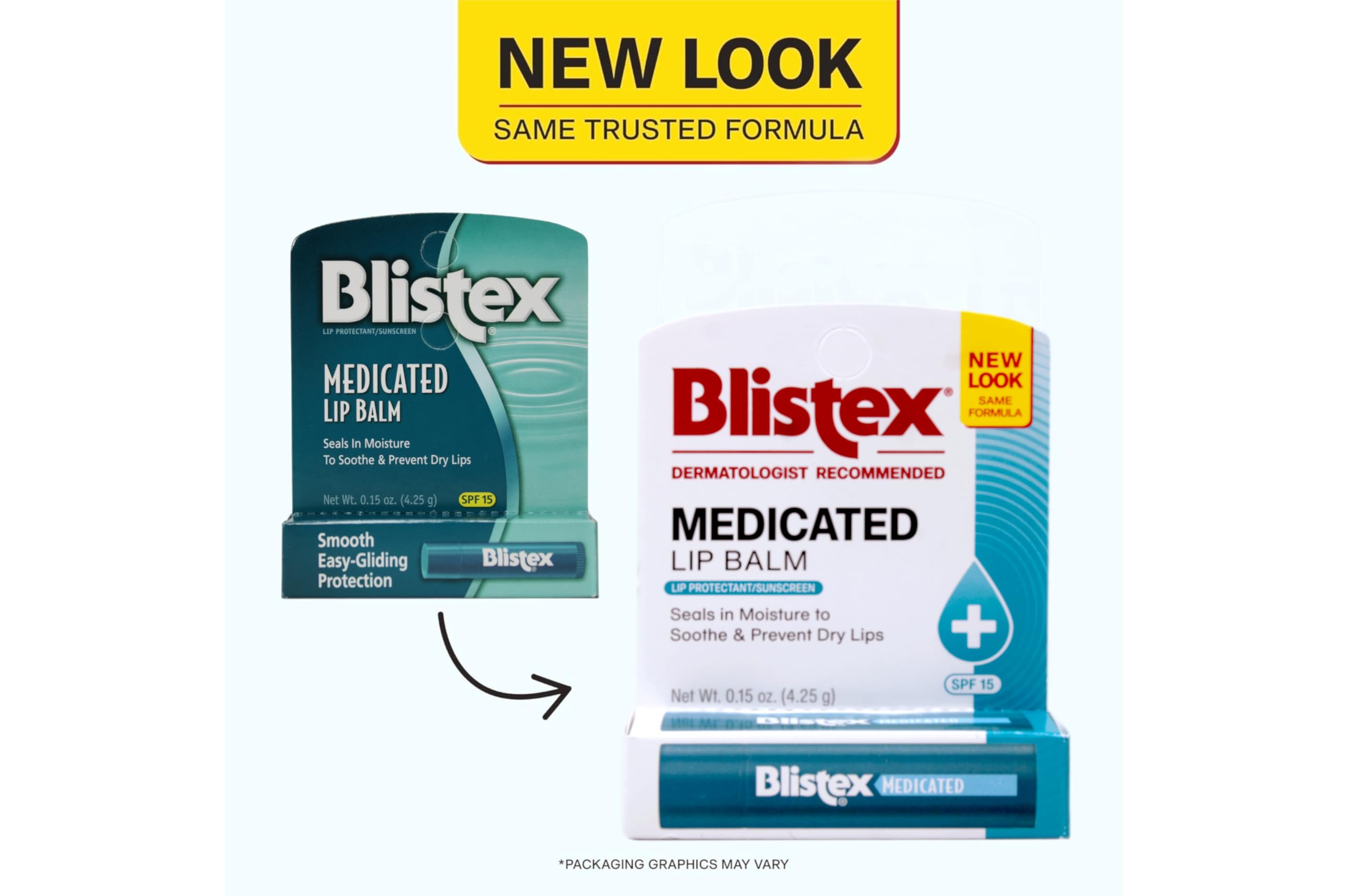 Blistex Medicated Lip Balm SPF 15 eight-pack demonstrates smooth glide for quick touch-ups.
