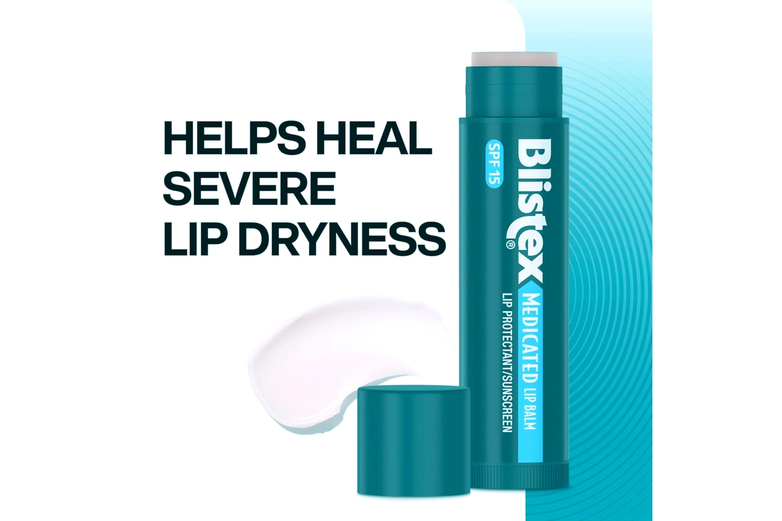 Blistex Medicated Lip Balm SPF 15 label highlights sun protection.