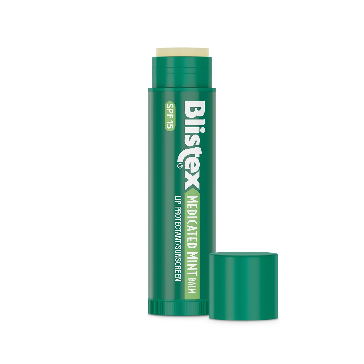Blistex Medicated Mint Lip Balm easy-glide design for smooth, even coverage.