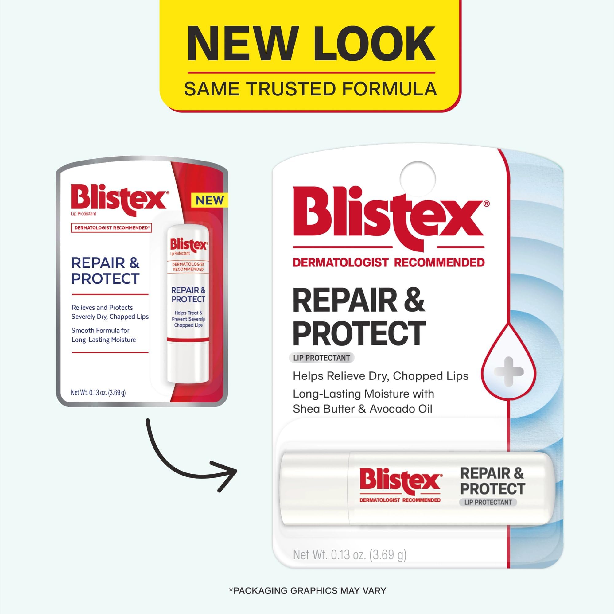 Application of Blistex Repair & Protect soothes dry lips.